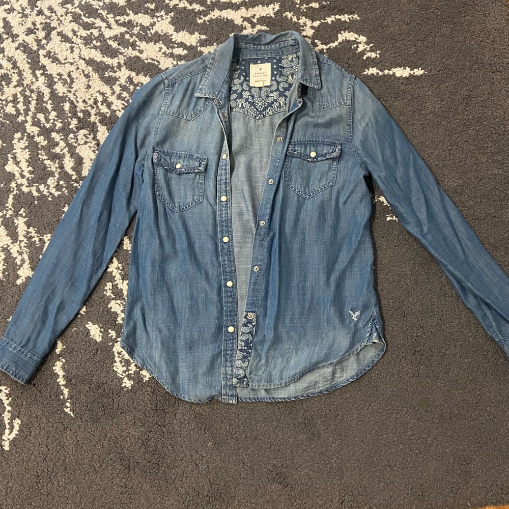 Denim snap shirt